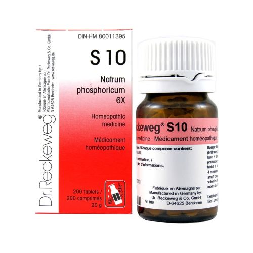 Dr. Reckeweg Homeopathic  S10 - Natrum Phosphoricum 12X - 200 Tablets