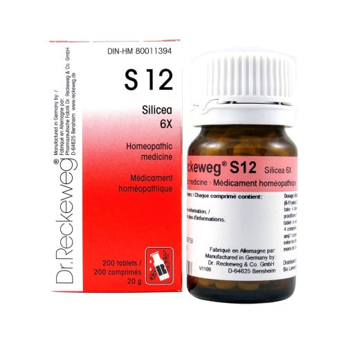 Dr. Reckeweg Homeopathic  S12 - Silicea 12X - 200 Tablets
