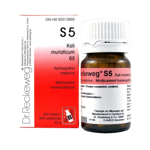 Dr. Reckeweg Homeopathic S5 - Kali Muriaticum 3X - 200 Tablets