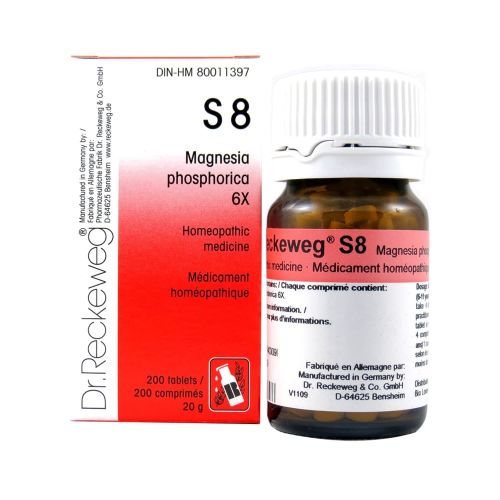Dr. Reckeweg Homeopathic  S8 - Magnesia Phosphorica 12X - 200 Tablets